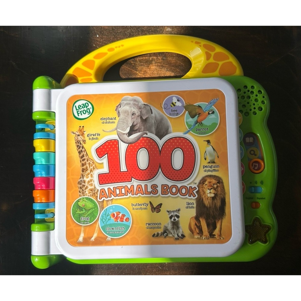 Leap Frog 100 Animals Book - Electronic Toy English/Spanish Clean Works